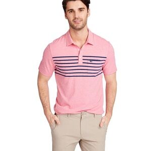 Vineyard Vines Surfer Stripe Edgartown Polo Size Large Pink/Blue